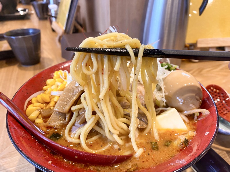 浜田山の麺や与一の辛香スペシャル麺の麺