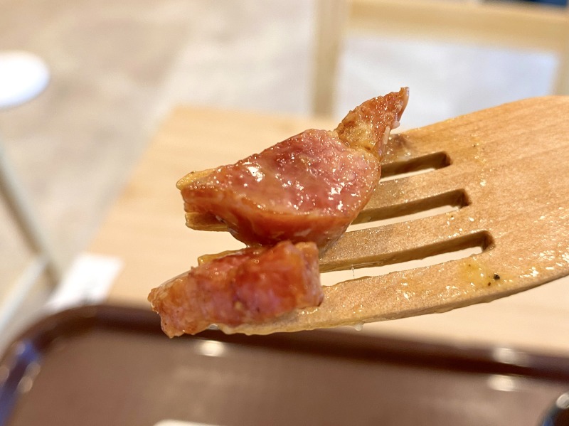 ハローパスタ杉並宮前店のカルボナーラのベーコン