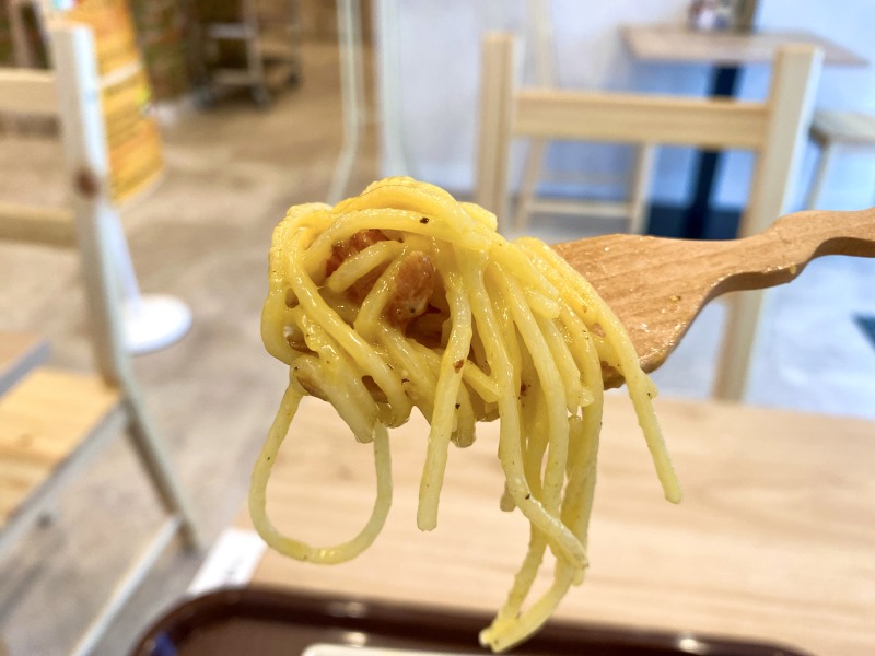 ハローパスタ杉並宮前店のカルボナーラ＋ベーコン