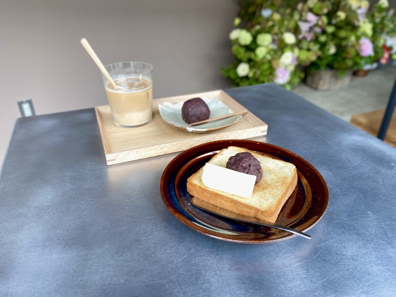 高井戸のancoのあんバタとあんころ あんことアイスカフェラテ