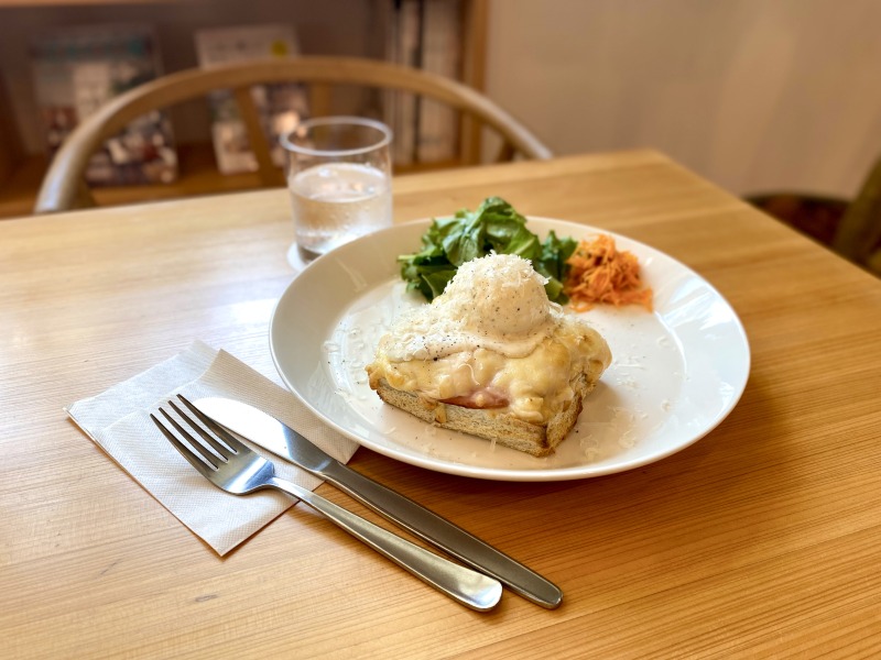 くらもとカフェのチーズたっぷり半熟卵のクロックマダム