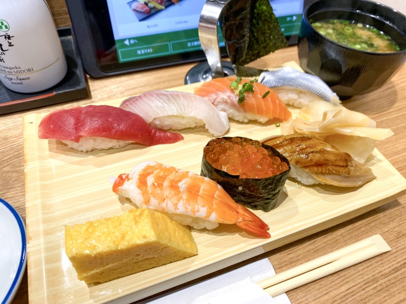 すしの美登利高井戸店のランチにぎり（アップ）