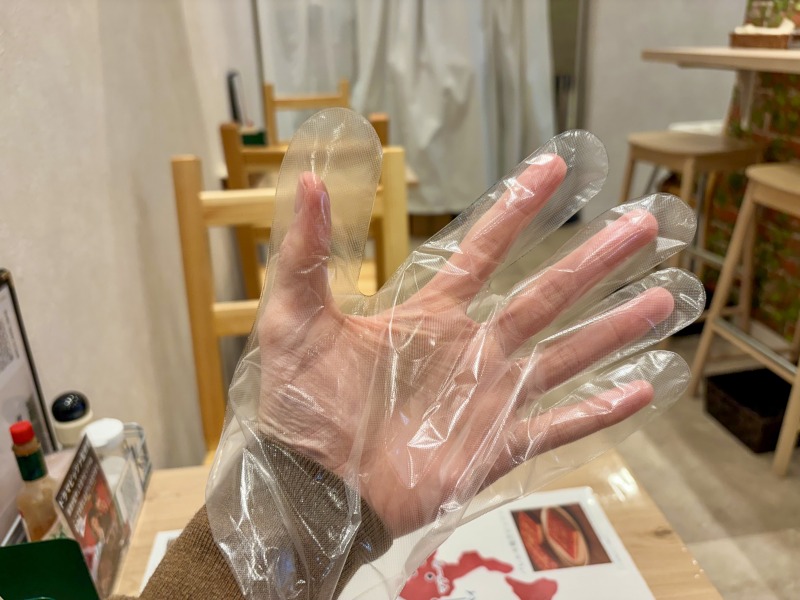 ハローパスタ杉並宮前店のビニール手袋