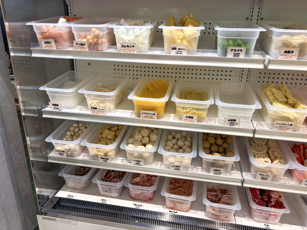 フーエンマーラタンイオン橋本店の具材のショーケース左下