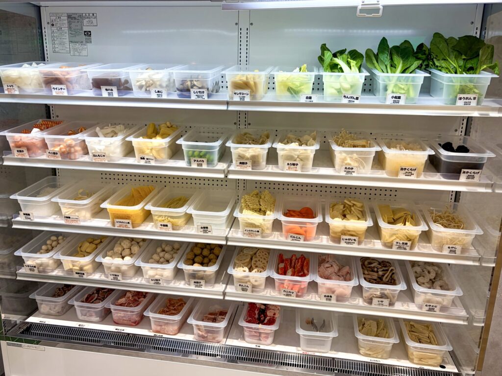 フーエンマーラタンイオン橋本店の具材のショーケース