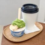 浜田山のGELATERIA FAROの3種盛りとカフェラテホット