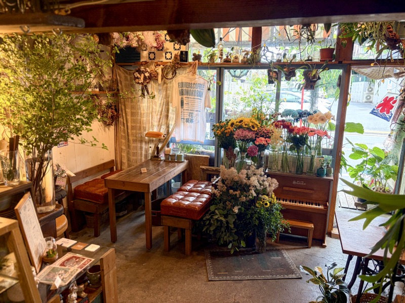 高井戸の花ト喫茶ネコノコバンの内観