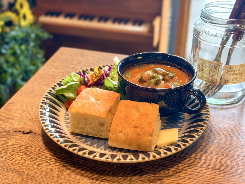 高井戸の花ト喫茶ネコノコバンのスープセット